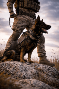 Working Line German Shepherd in combat